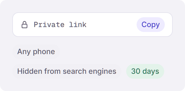 Client viewing a private SEO report link on a phone